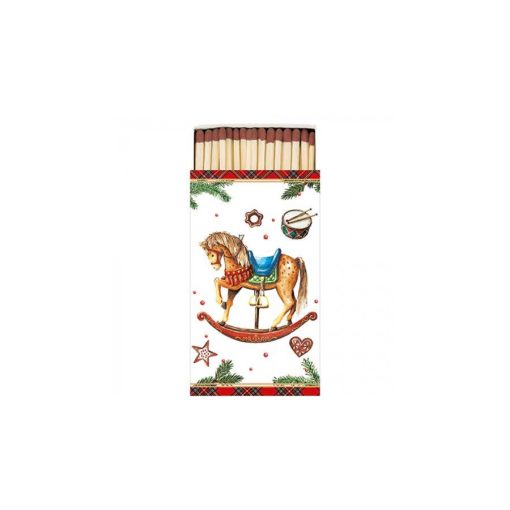 Classic rocking horse white gyufa 6,5x11cm – Ambiente