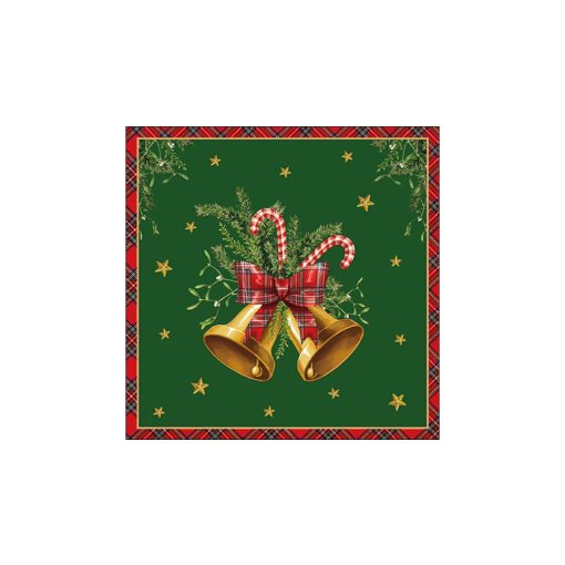 Scottish bells green papírszalvéta 33x33cm, 20db-os – Ambiente