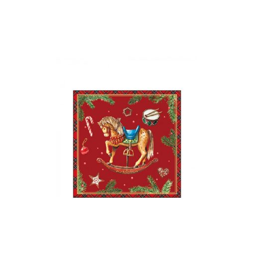 Classic rocking horse red papírszalvéta 25x25cm, 20db-os – Ambiente