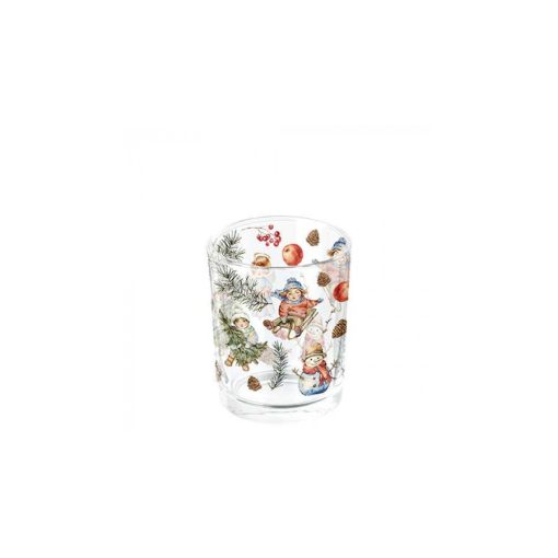 Playing outside white üveg mécsestartó 5,5x6cm – Ambiente