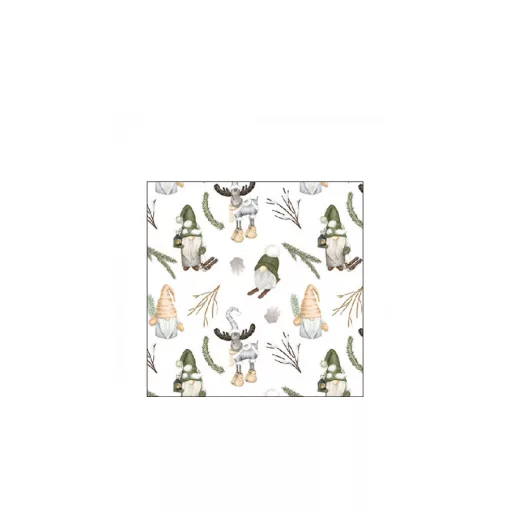 Forest gnomes white papírszalvéta 25x25cm, 20db-os – Ambiente