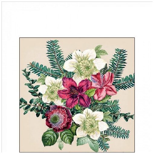 Ambiente Azalea and helleborus cream papírszalvéta 25x25cm, 20db-os