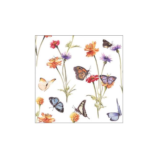 Butterfly garden white papírszalvéta 33x33cm, 20db-os – Ambiente
