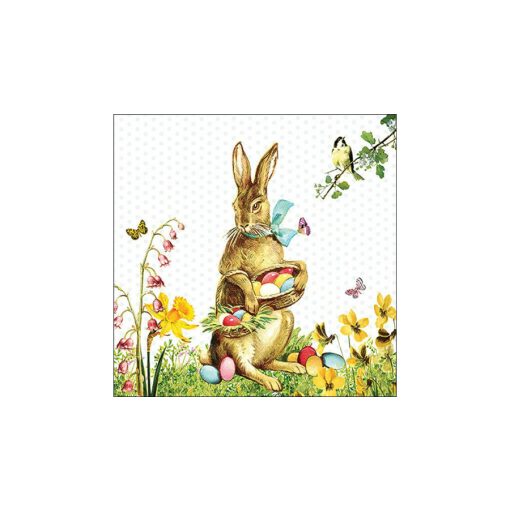 Vintage Easter bunny papírszalvéta 33x33cm, 20db-os – Ambiente