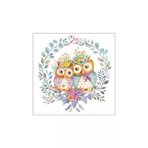 Owl couple in love papírszalvéta 33x33cm, 20db-os – Ambiente