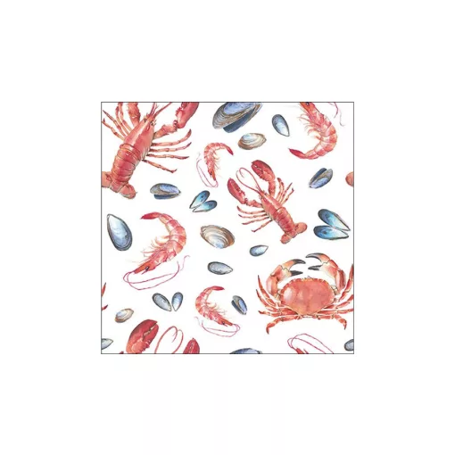 Sea life white papírszalvéta 33x33cm, 20db-os – Ambiente