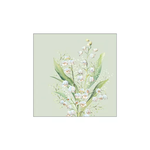 Lily of the valley green papírszalvéta 33x33cm, 20db-os – Ambiente