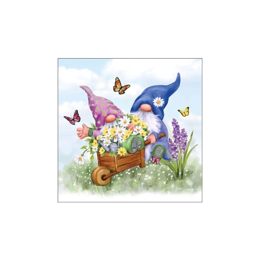 Gardening gnomes papírszalvéta 33x33cm, 20db-os – Ambiente