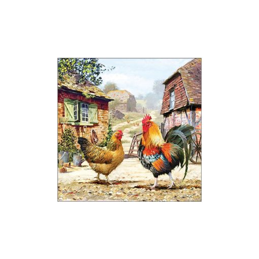 Rooster ranch papírszalvéta 33x33cm, 20db-os – Ambiente