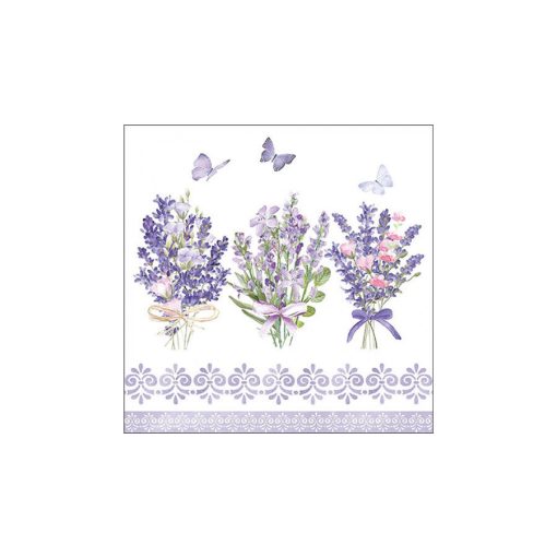Lovely lavender white papírszalvéta 33x33cm, 20db-os – Ambiente