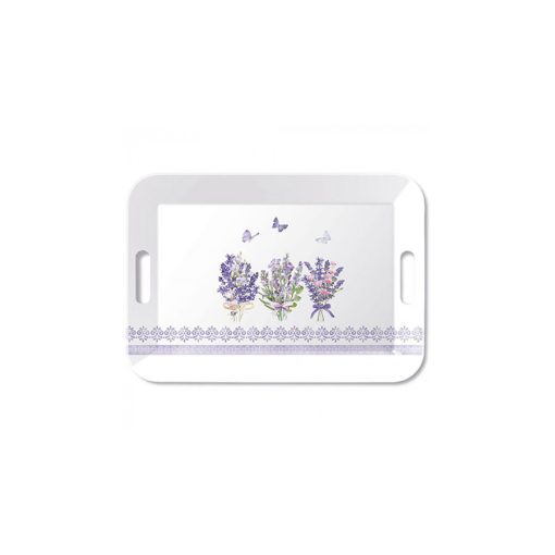 Lovely lavender white műanyag nagytálca 33x47cm – Ambiente