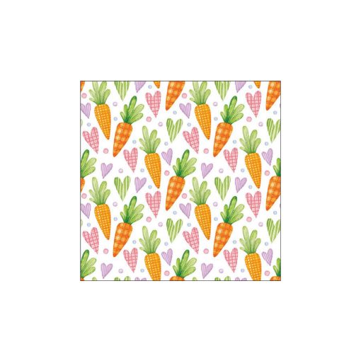 Carrots and hearts white papírszalvéta 33x33cm, 20db-os – Ambiente