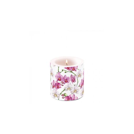Elegant orchids white átvilágítós gyertya 8x7,5cm – Ambiente