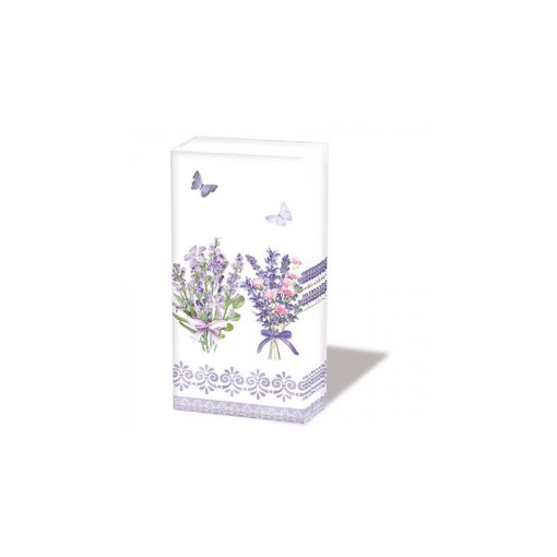 Lovely lavender white papírzsebkendő 10db-os – Ambiente