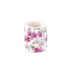   Elegant orchids white átvilágítós gyertya 10x10cm – Ambiente