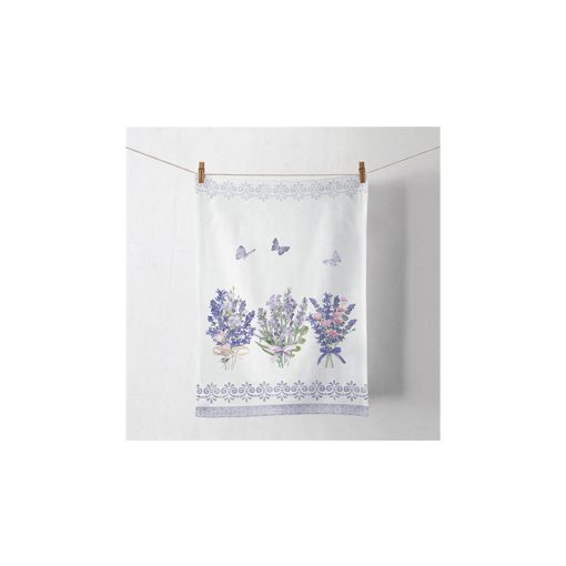 Lovely lavender white konyharuha 50x70cm, 100% pamut – Ambiente