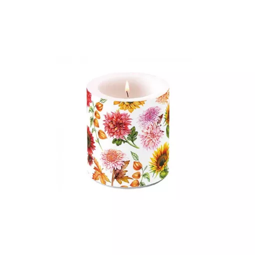 Autumn blooming átvilágítós gyertya 10x10cm – Ambiente