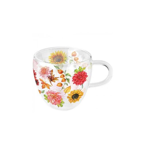 Autumn blooming duplafalú borosilicate üvegcsésze 0,25L – Ambiente