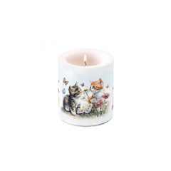   Kittens in flower field átvilágítós gyertya 10x10cm – Ambiente