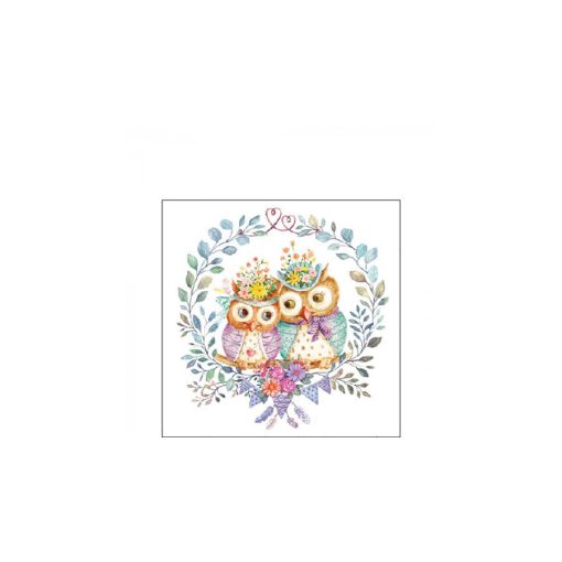 Owl couple in love papírszalvéta 25x25cm, 20db-os – Ambiente