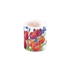 Tulips of joy átvilágítós gyertya 10x10cm – Ambiente
