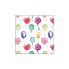   Flying balloons white papírszalvéta 33x33cm, 20db-os – Ambiente