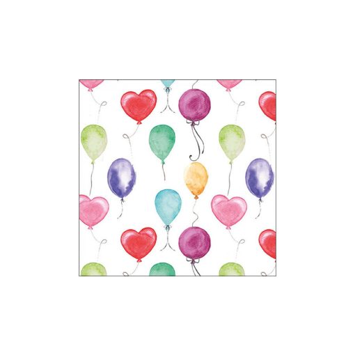 Flying balloons white papírszalvéta 33x33cm, 20db-os – Ambiente