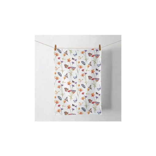Butterfly garden white konyharuha 50x70cm, 100% pamut – Ambiente