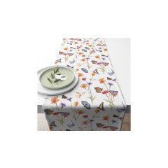   Butterfly garden white asztali futó 40x150cm, 100% pamut – Ambiente