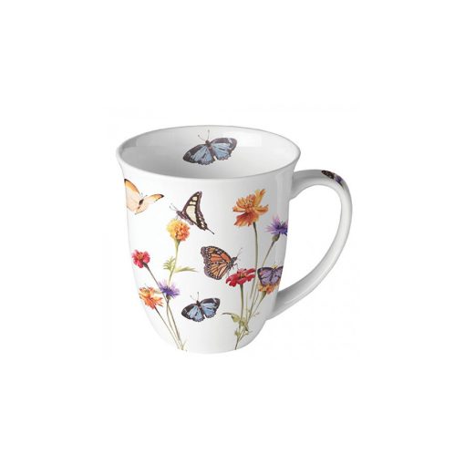 Butterfly garden white porcelánbögre 0,4l – Ambiente