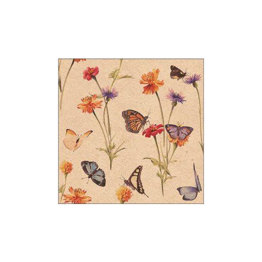 Recycled Butterfly garden nature papírszalvéta 33x33cm, 20db-os – Ambiente