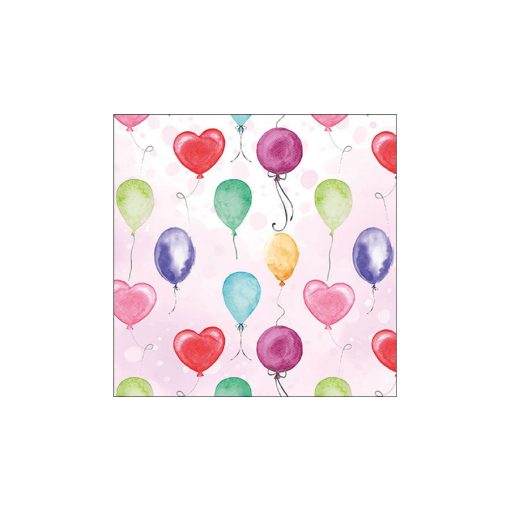 Flying balloons pink papírszalvéta 33x33cm, 20db-os – Ambiente