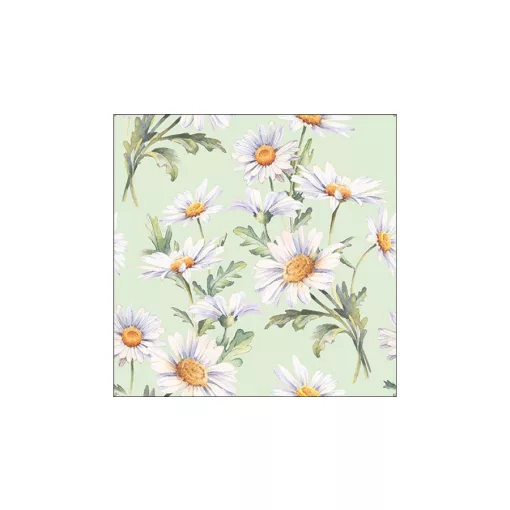 Beautiful daisies green papírszalvéta 33x33cm, 20db-os – Ambiente