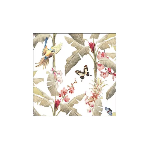 Tropical scene white papírszalvéta 33x33cm, 20db-os – Ambiente