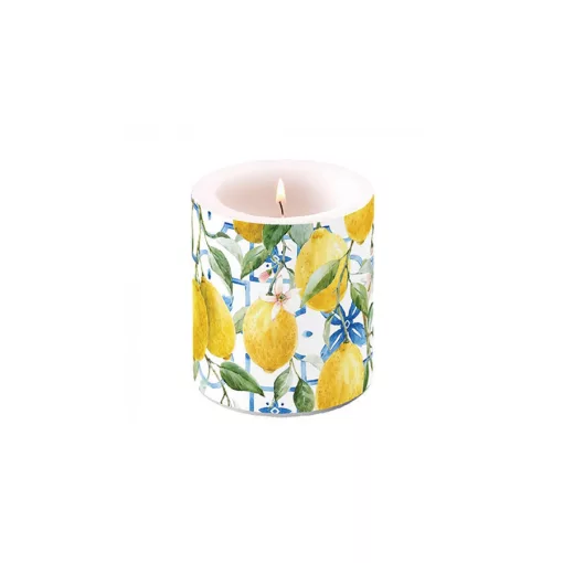 Mediterranean lemons átvilágítós gyertya 10x10cm – Ambiente
