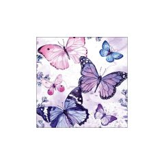   Fluttering butterflies purple papírszalvéta 33x33cm, 20db-os – Ambiente