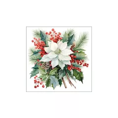   Poinsettia bouquet white papírszalvéta 33x33cm, 20db-os – Ambiente