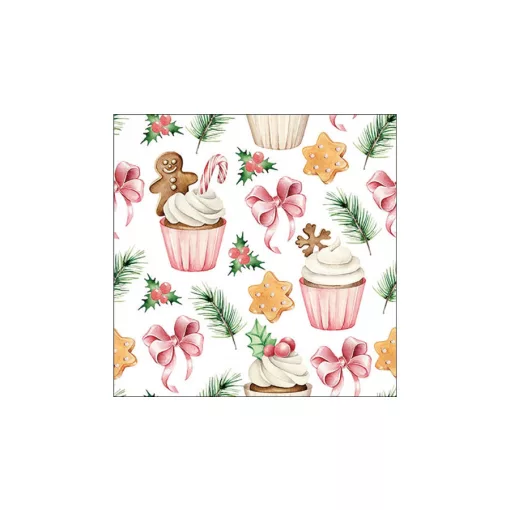 Christmas sweets pink papírszalvéta 33x33cm, 20db-os – Ambiente