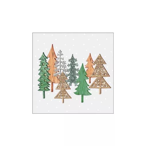 Wood carved trees grey papírszalvéta 33x33cm, 20db-os – Ambiente