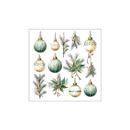 Hanging decorations green papírszalvéta 33x33cm, 20db-os – Ambiente
