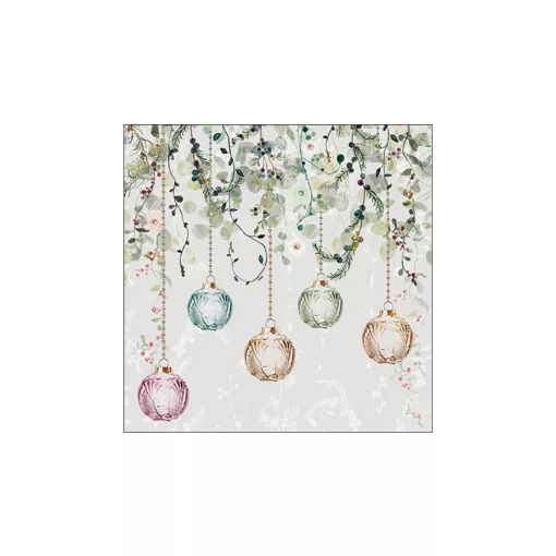 Floral Christmas grey papírszalvéta 33x33cm, 20db-os – Ambiente