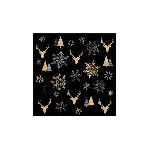 Winter silhouettes black papírszalvéta 33x33cm, 20db-os – Ambiente