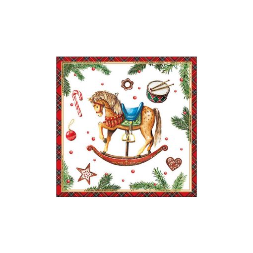 Classic rocking horse white papírszalvéta 33x33cm, 20db-os – Ambiente