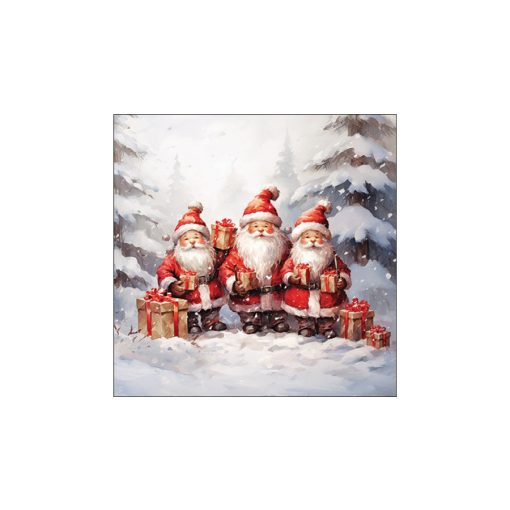 Santa triplets papírszalvéta 33x33cm, 20db-os – Ambiente