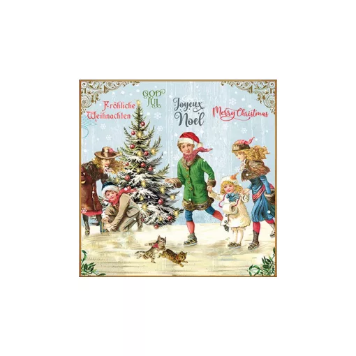 X-Mas on ice blue papírszalvéta 33x33cm, 20db-os – Ambiente