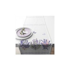   Lovely lavender white asztali futó 40x150cm, 100% pamut – Ambiente
