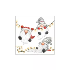   Gnomes on the light chain white papírszalvéta 33x33cm, 20db-os – Ambiente
