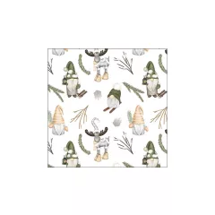  Forest gnomes white papírszalvéta 33x33cm, 20db-os – Ambiente