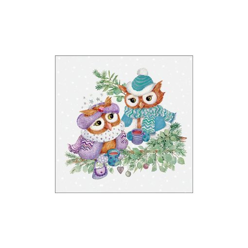 Winter owls papírszalvéta 33x33cm, 20db-os – Ambiente