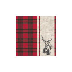 Deer plaid red papírszalvéta 33x33cm, 20db-os – Ambiente